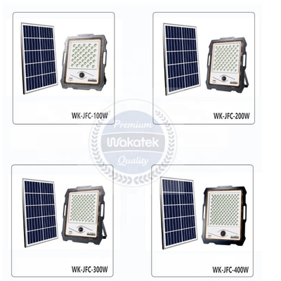 WAKATEK 300W 100W-400W LED Security Zero Solar Solar Powered Lights with Portable Outdoor Video Camera Street Motion Flood Lamp